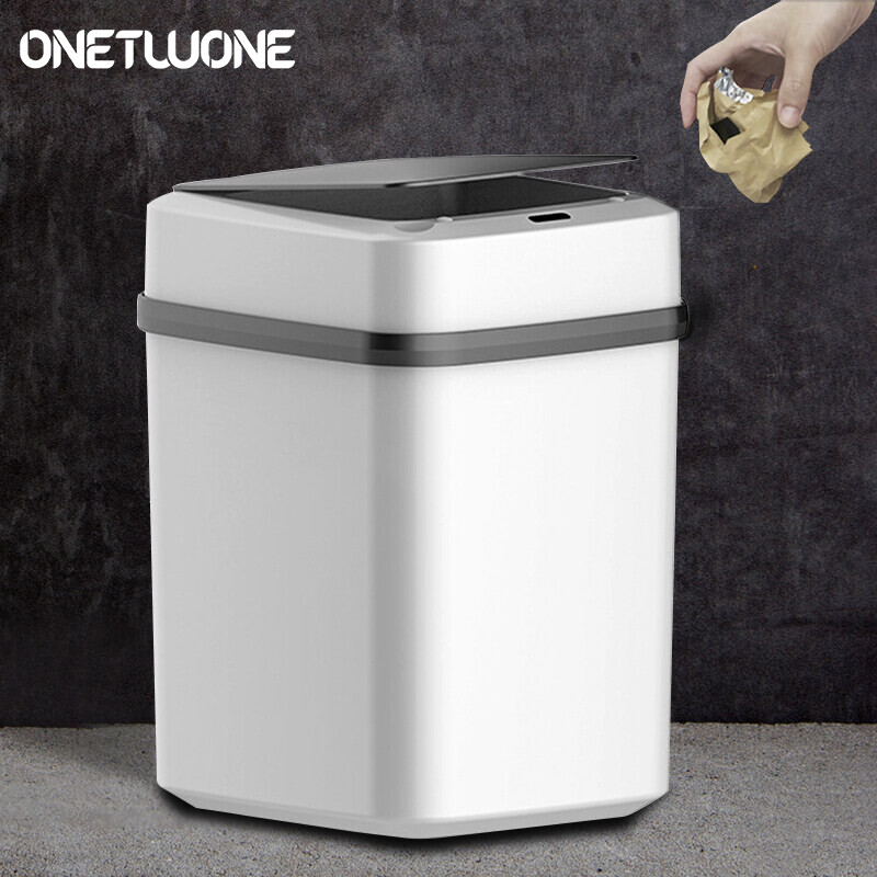 Onetwone 10 L Automatic Sensor Trash Can Touchless Smart Sensor Dustbin Kitchen bedroom trash Bin Sensor Eco-friendly Waste Garbage Bin ราคา 589 บาท*ส่งฟรี