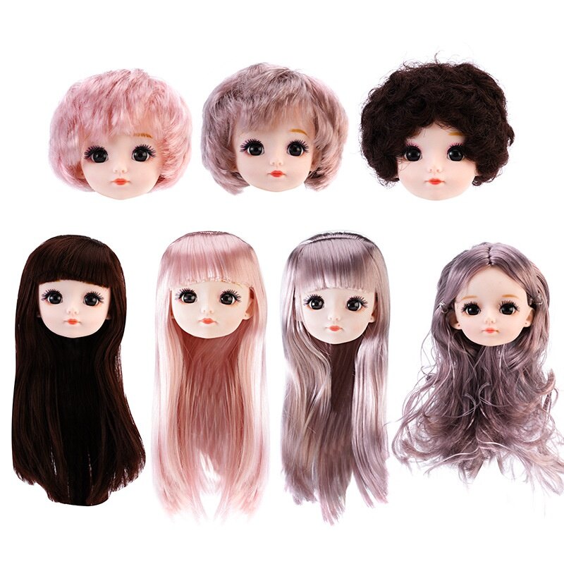 Búp bê bjd mập 32cm 12 inch búp bê mới ngắn tóc giả đầu búp bê búp bê phụ kiện đồ chơi