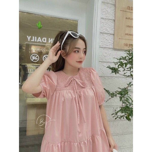 [HCM]Đầm baby doll hồng xinh xắn