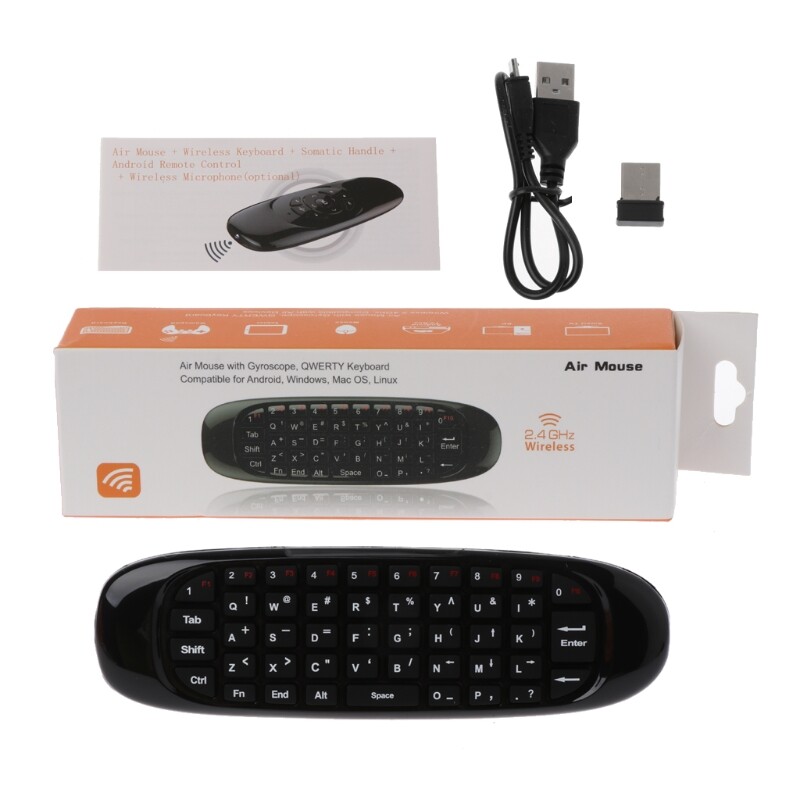 Chuột bay c120 có mic tìm kiếm bằng giọng nói bàn phím không dây mini 2.4g cho pc tv