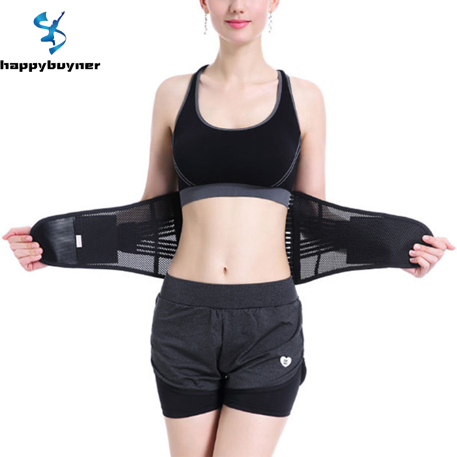Happybuyner Đai Nịt Bụng Thon Gọn Dành Cho Nữ Và Nam Đai Tỉa Eo Thoáng Khí Điều Chỉnh Được, Đai Định Hình Cơ Thể Thon Gọn Để Tập Thể Dục Thể Thao