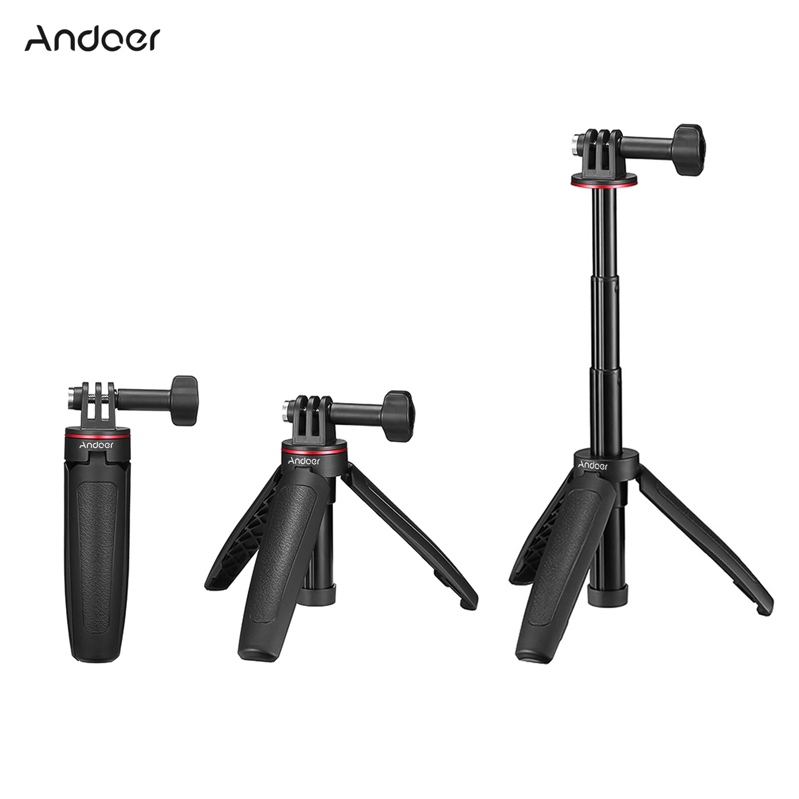 Andoer MT-09 Chân Máy Tính Để Bàn Mini Có Thể Mở Rộng, Camera Hành Động Cầm Tay Giá Đỡ Gậy Tự Sướng Vlog Thay Thế Dành Cho GoPro Hero 9/8/7/6/5