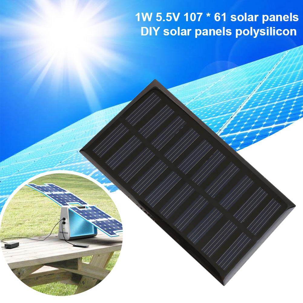 พลังงานแสงอาทิตย์แผงโซลาร์เซลล์แผงโซล่าร์เซลล์แบบพกพาทนทาน 107X61mm 1 W เครื่องชาร์จแบตเตอรี่