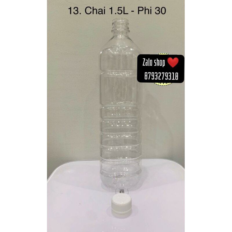 Combo 10 chai nhựa 1500ml kèm nắp nhựa