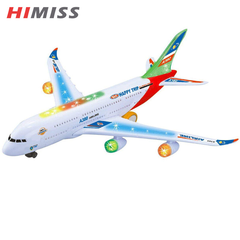 Himiss toy đồ chơi máy bay điện điều khiển từ xa cho trẻ em đồ chơi máy bay mô phỏng máy bay phản lực có đèn nhấp nháy & âm thanh động cơ trung thực đồ chơi mô hình máy bay a380 xoay 360 °