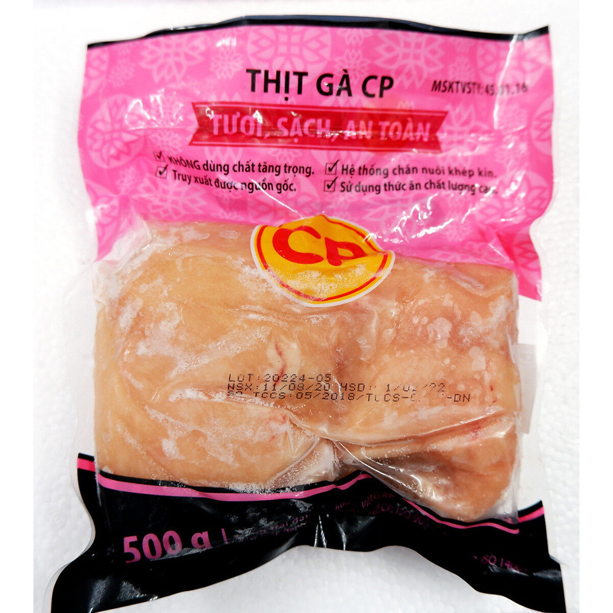 Ức gà phi lê đông lạnh CP - Loại 500g