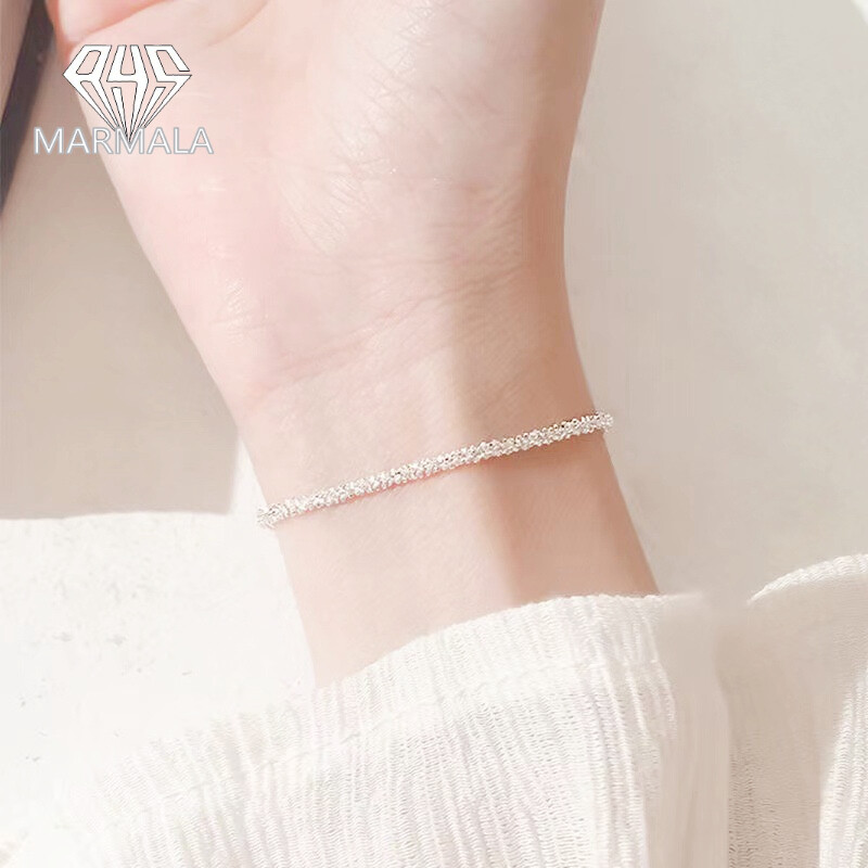 100% 925 Sterling Silver Bạc Gypsophila Đầy Sao Vòng Tay & Bangles Đối Với Đảng Phụ Nữ Kỷ Niệm Phụ Kiện MARMALA Đồ Trang Sức