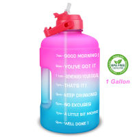 QuiFit Gallon Water Bottle 3.78L 128OZ with Motivational Time Maker Durable and Recycle Tumbler BPA Free Bottles for Fitness Outdoor Enthusiasts