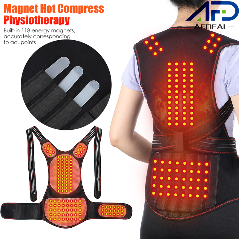 Afdeal 118 chiếc đai hỗ trợ tự làm nóng bằng tourmaline tự làm nóng từ tính trị liệu eo đai hỗ trợ lưng tư thế vai chỉnh sửa cột sống thắt lưng nẹp lưng đai hỗ trợ giảm đau
