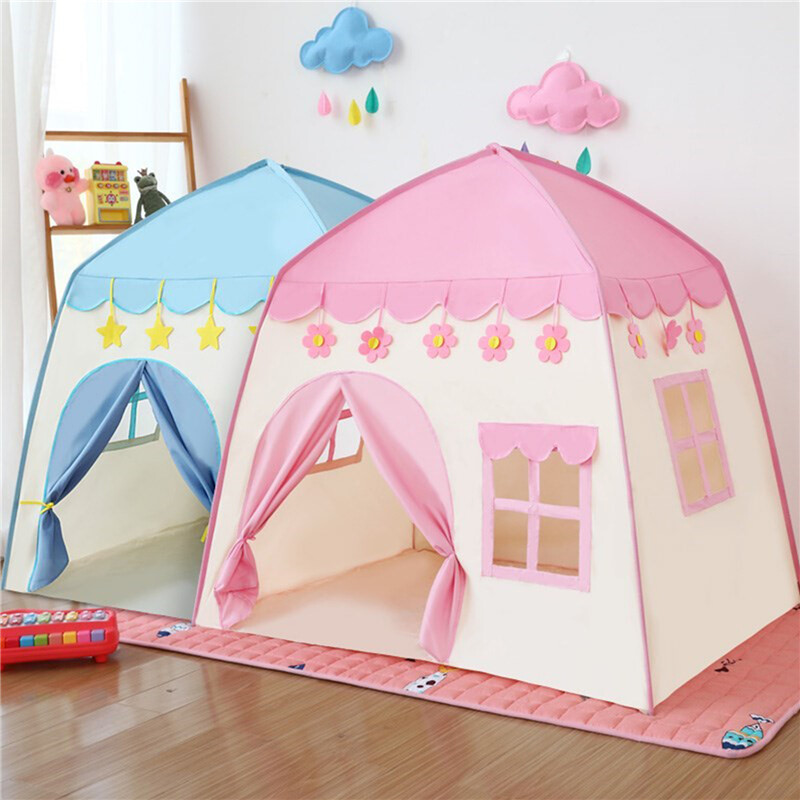 Feng Qi shopLều Trẻ Em Di Động Lều Trẻ Em Gấp Gọn Nhà Chơi Trẻ Em Tipi Lâu Đài Công Chúa Màu Hồng Cho Bé Gái Lớn Trang Trí Phòng Trẻ Em