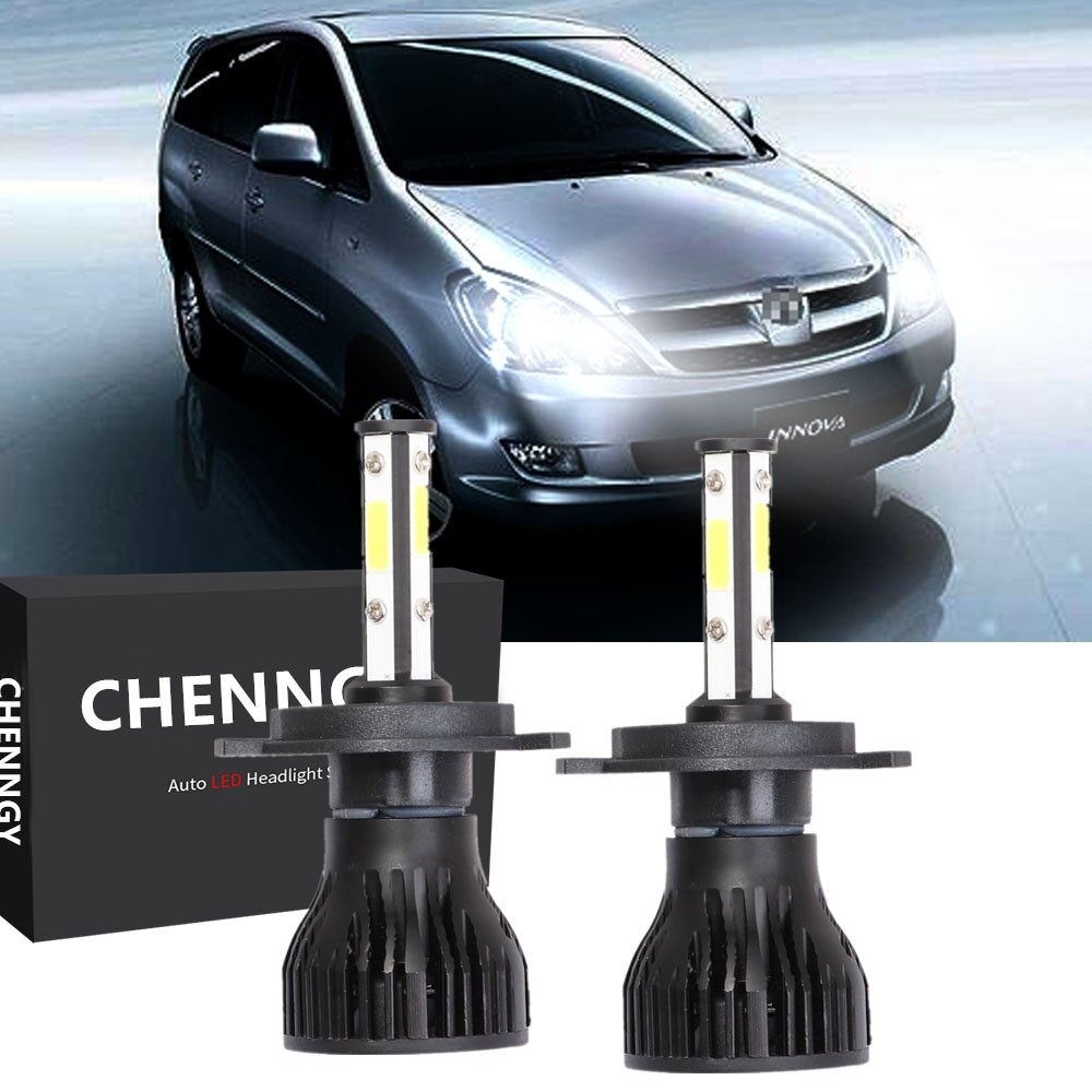 Cho toyota innova 2005-2012-cặp bóng đèn pha led h4, phụ kiện chùm tia trắng 6000k sáng