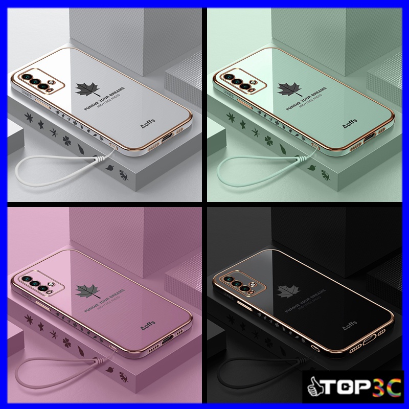 Ốp lưng redmi 9t ốp lưng điện thoại lá phong cạnh thẳng fy