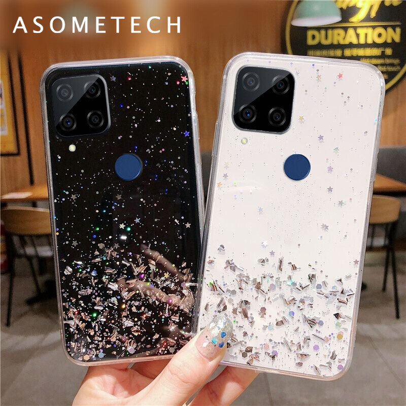 Ốp Điện Thoại Lấp Lánh Ngôi Sao Lấp Lánh Cho OPPO A16 A15 A15S A76 A36 Reno 7 7 Pro Ốp Lưng TPU Mềm