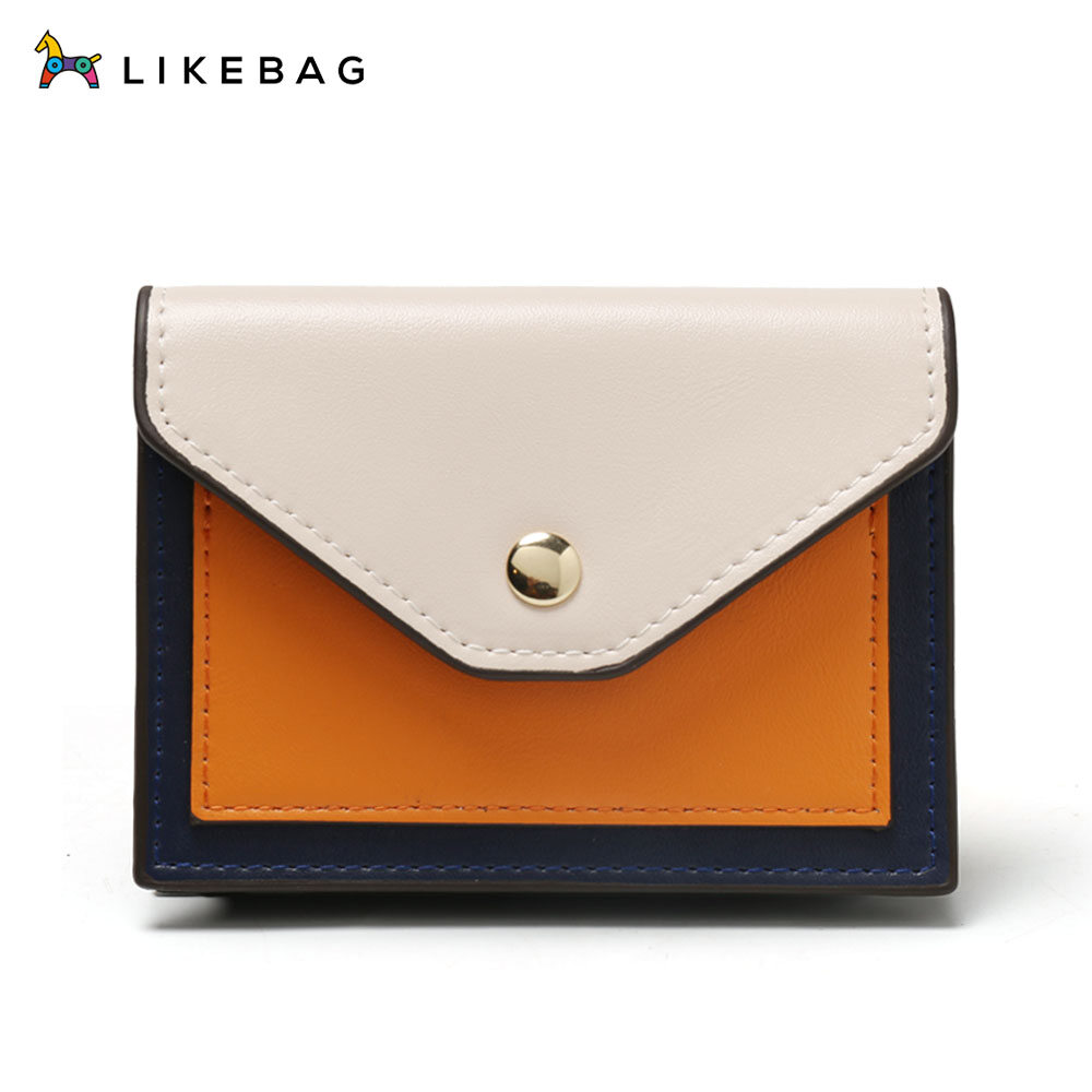 Ví thiết kế màu tương phản likebag Ví Nhỏ Ví Ngắn