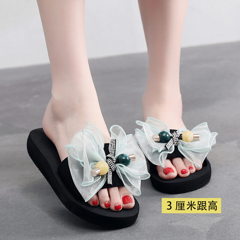 Giày Thời Trang Nữ Kasut Perempuan, Giày Cột Nơ, Xăng Đan Đế Bằng Thoải Mái Vào Mùa Hè