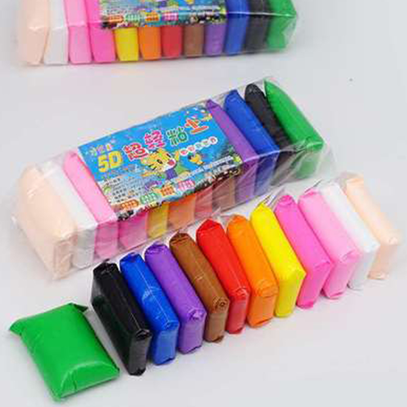 Foo 12 màu/bộ đồ chơi đất sét nhẹ, đất sét tạo hình nhựa dẻo polymer khô không khí