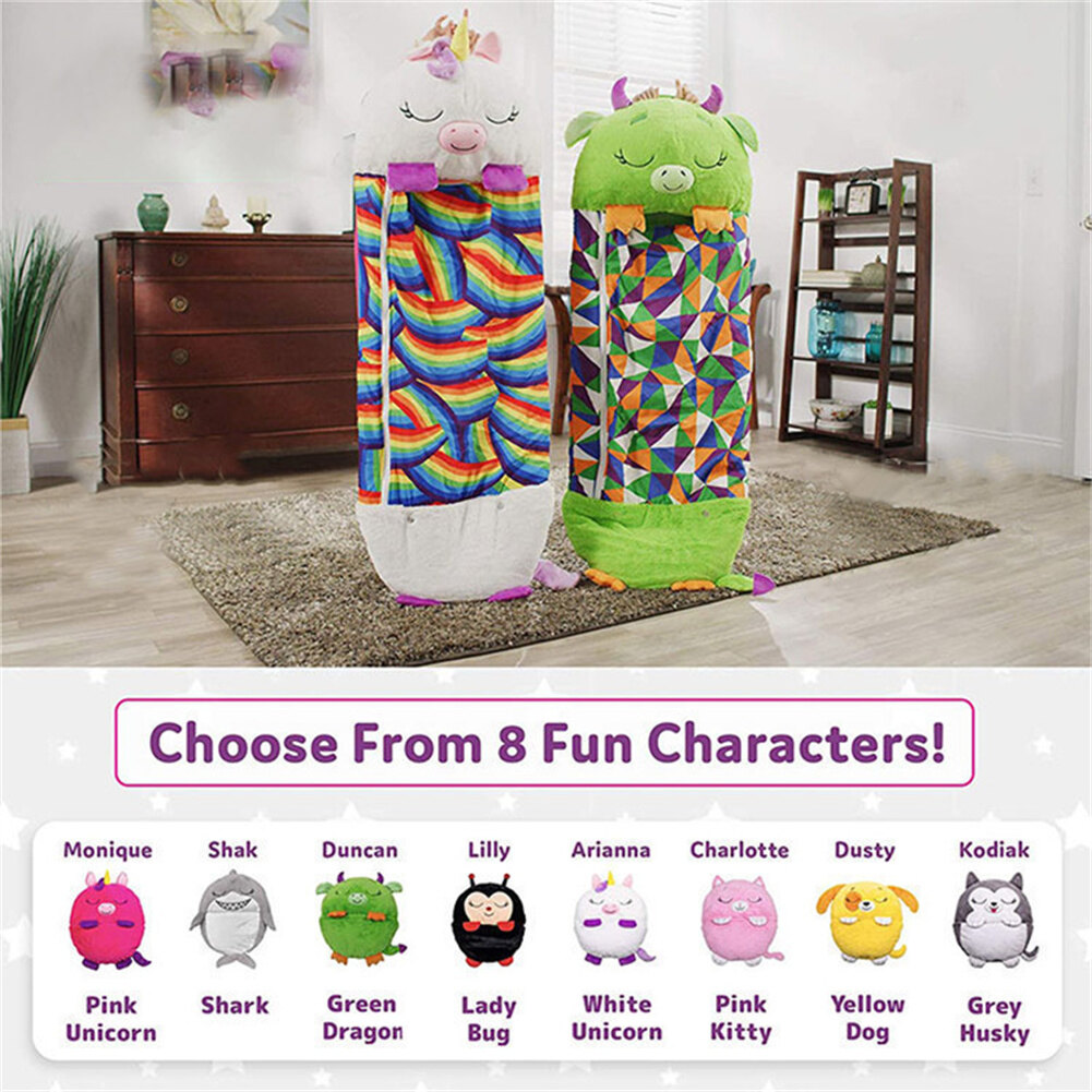 BaBycute Túi Ngủ 150*50Cm Gối Nhồi Bông Hoạt Hình Cho Trẻ Em Happy Nappers Túi Ngủ Trẻ Em Có Thể Chuyển Đổi