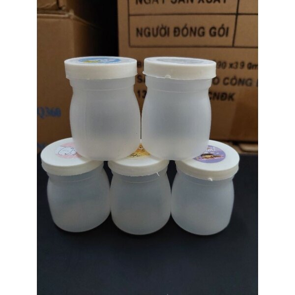 Combo 12 hủ nhựa 60ml kèm nắp đựng sữa chua, topping, nước sốt