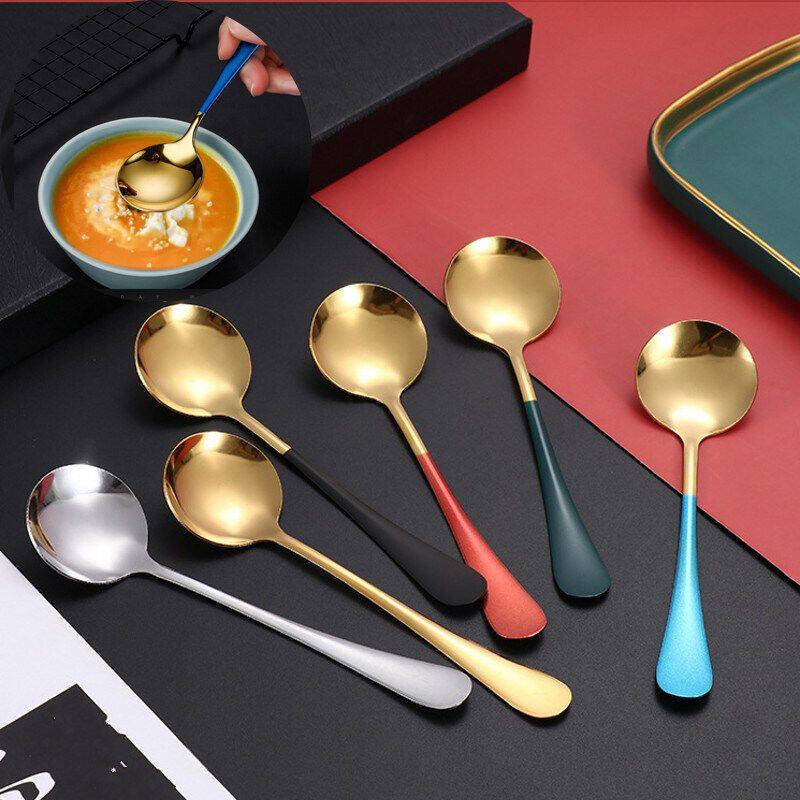 Muỗng súp tròn 15.5*4cm muỗng ăn tối bằng thép không gỉ sus 304/có tay cầm muỗng tráng miệng/cho bộ đồ ăn nhà bếp muỗng cà phê