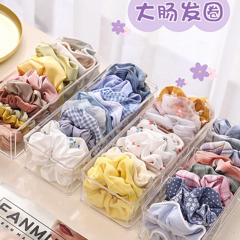 Buộc tóc với dây buộc đầu hoa nhỏ mùa hè cho nữ khăn lụa buộc tóc vòng buộc tóc ruột già dây buộc tóc