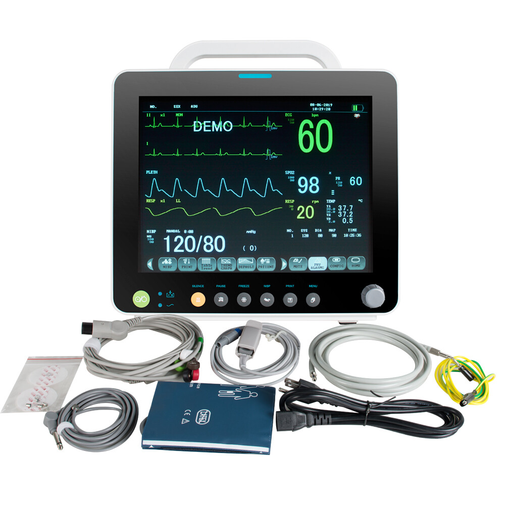 carejoy Portable Multi-parameter 12 Inch Vital Sign Patient Monitor ECG NIBP RESP TEMP SPO2 PR ราคา 11,200 บาท*ส่งฟรี