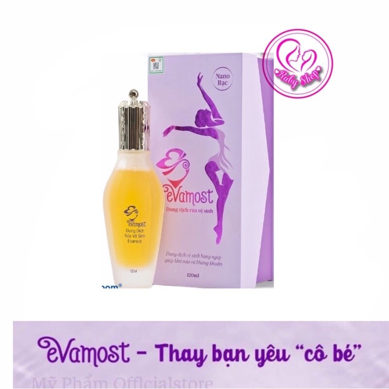 Dung dịch vệ sinh phụ nữ Evamost - sạch,hồng, thơm, khít thể tích 120ml