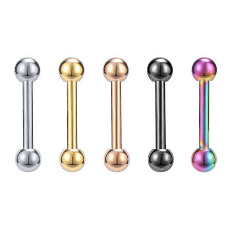 Stainless Steel Double Ball Barbell Earrings - Unisex Body Jewelry