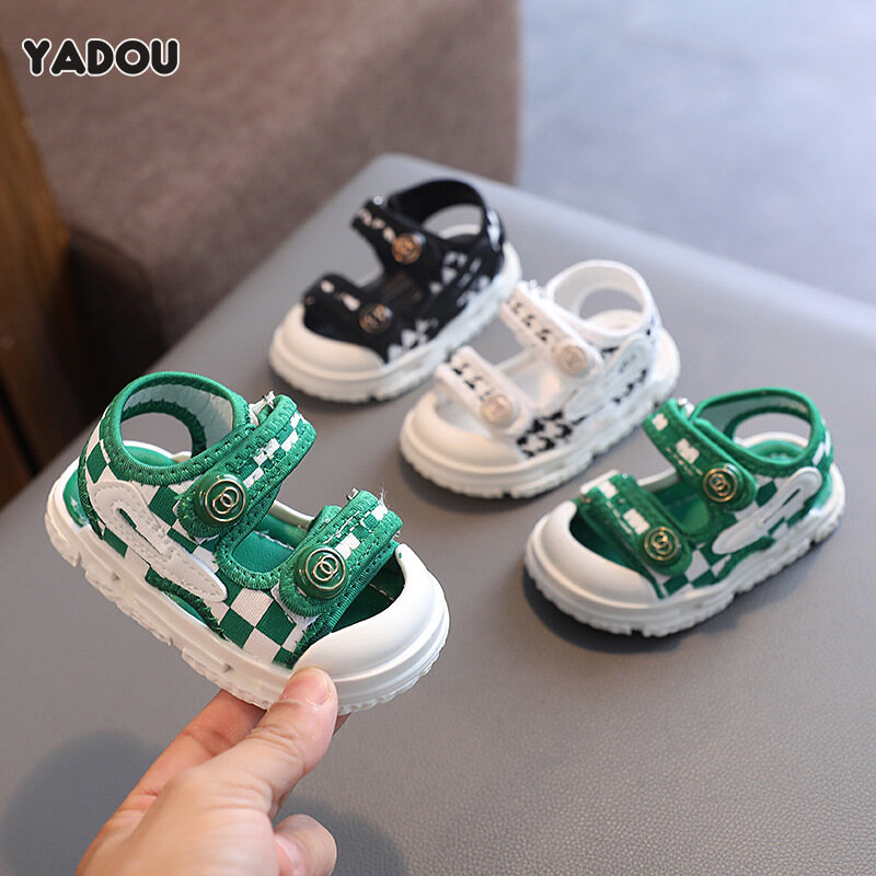 YADOU Baby cloth sandals 1-2 years old baby non-slip soft-soled toddlers New in summer Baotou beach shoes ราคา 223 บาท*ส่งฟรี