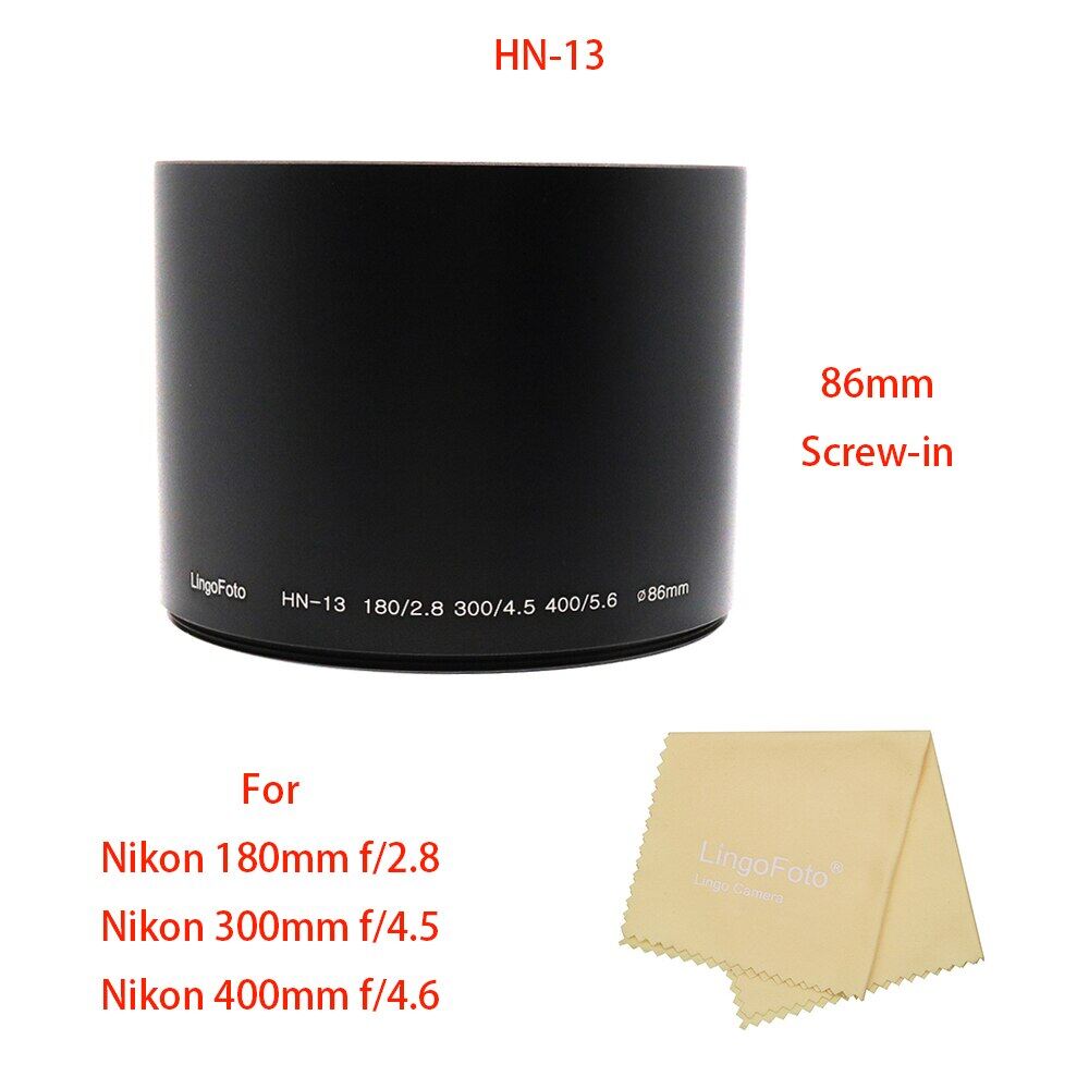 Nikon 180mm f/2.8 ,300mm f/4.5 ,400mm f/5.6 ống kính 86mm vít trong ống kính kim loại mui xe hn-13