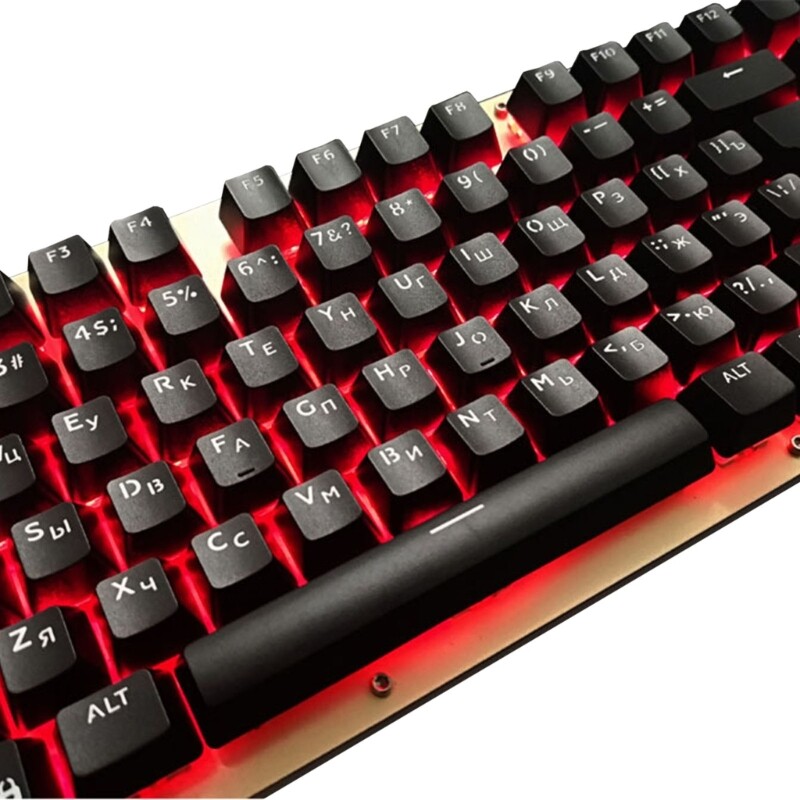 104 Keys Mechanical Keyboard ABS Backlit Keycaps Russian Korean