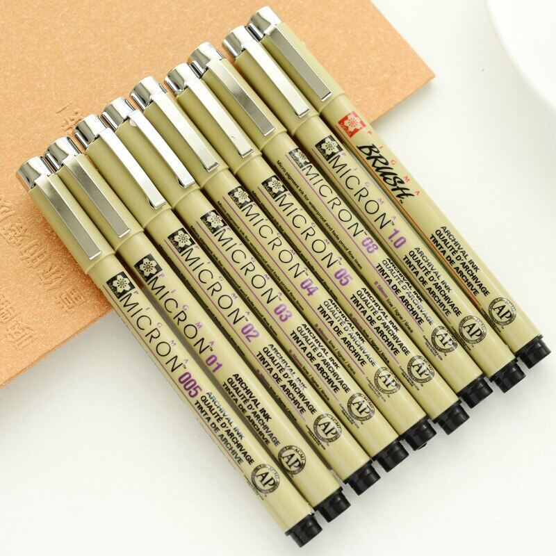SAKURA PIGMA Micron Pens Needle Tip 003 005 01 02 03 04 05 08 Brush Fine