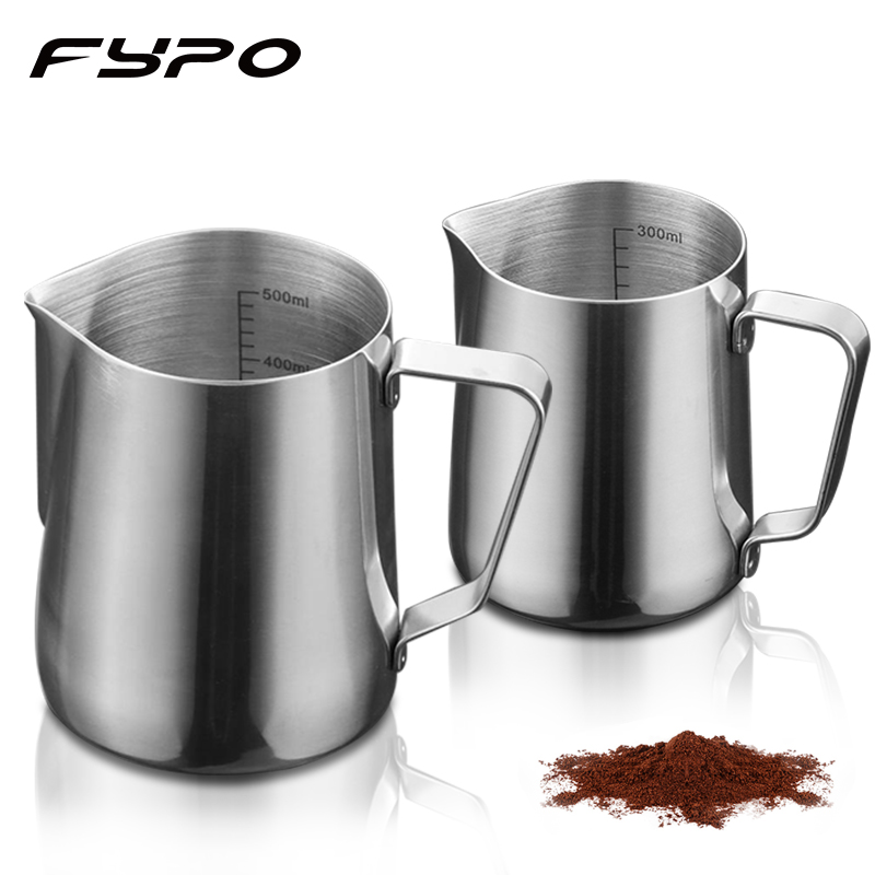 Fypo 350/600ml Coffee Frothing Mug 304 Stainless Steel Coffee Cup with Inner Scale Milk Coffee Pitcher Coffee Frother Jug Hot Chocolate Espresso Latte Cappuccino Art Kitchen Coffee Maker ราคา 145 บาท*ส่งฟรี