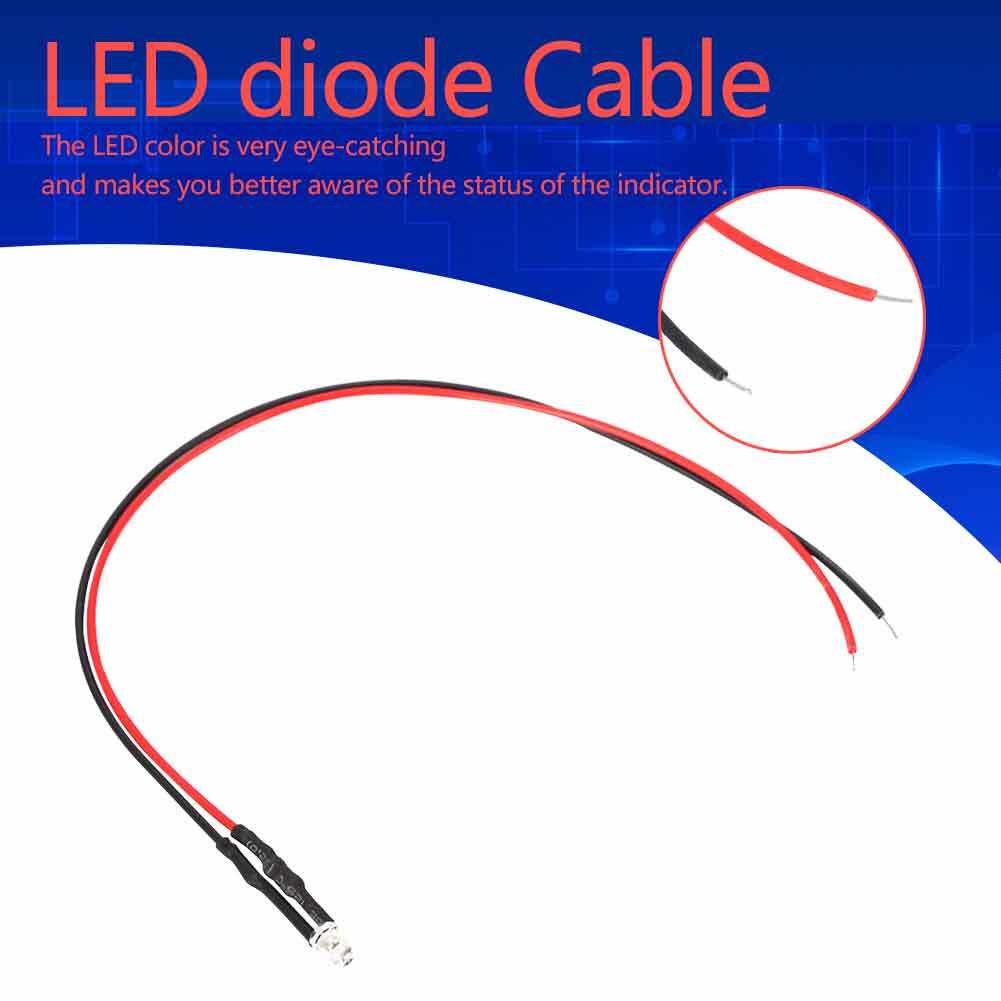 10 cái 12V 3 mét LED phát ra ánh sáng Diode có dây nhiều màu LED Light cable 20cm 0.06 Wát