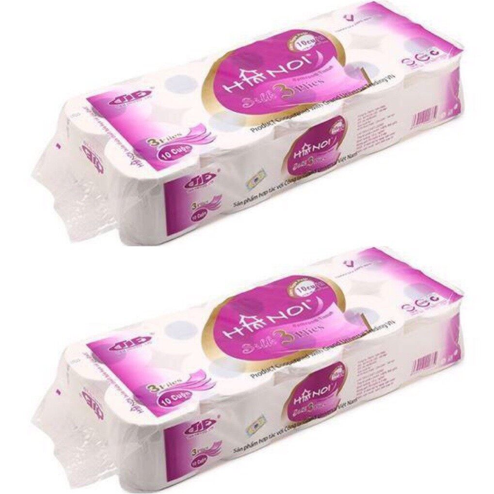 Combo 2 Bịch Giấy Vệ Sinh Hà Nội Dây 10 Cuộn 1 Bịch ( Có Lõi)
