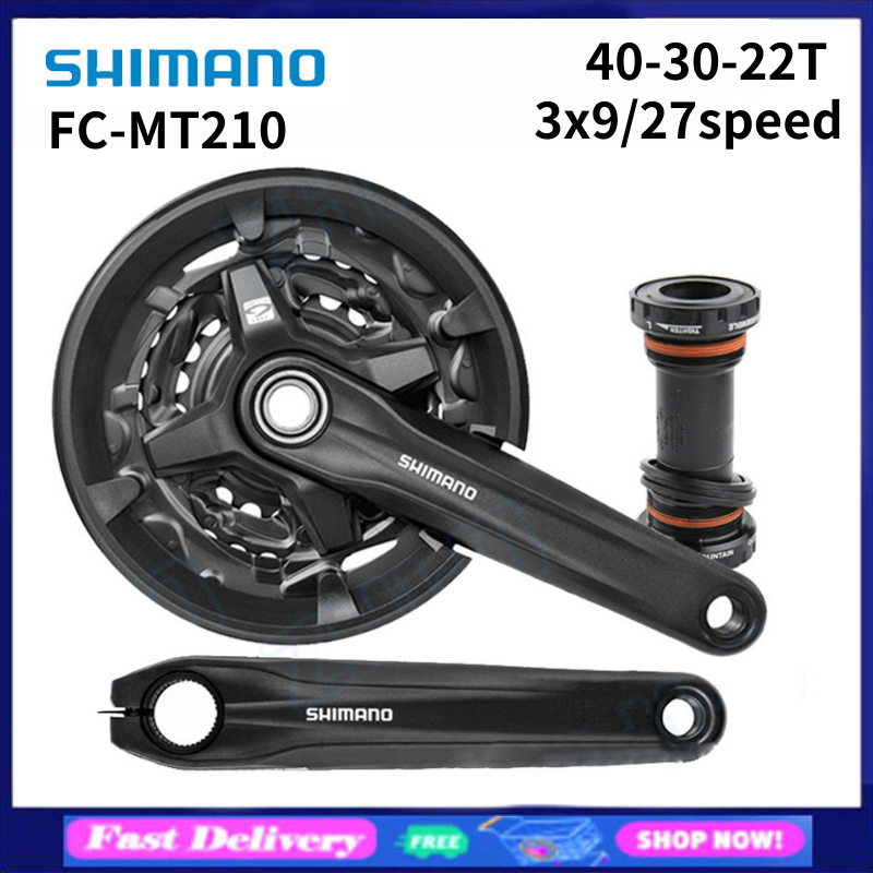 Shimano fc-mt210 hollowtech bộ khuỷu tay quay 9 tốc độ phụ tùng xe đạp 170mm 40-30-22t