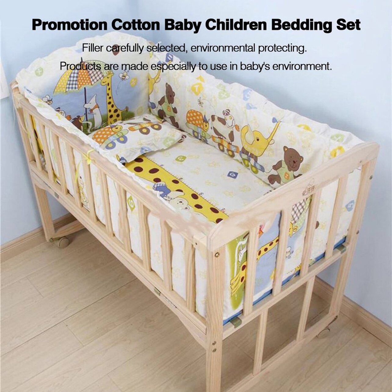 GOODSHOP 100*58Cm/110*60Cm 5 Cái/bộ Khuyến Mãi Bông Bé Trẻ Em Bộ Đồ Giường Ngủ Thoải Mái Đệm Chắn Cũi Túi Đựng Đồ Cho Bé Chia Ngăn Cot Kit