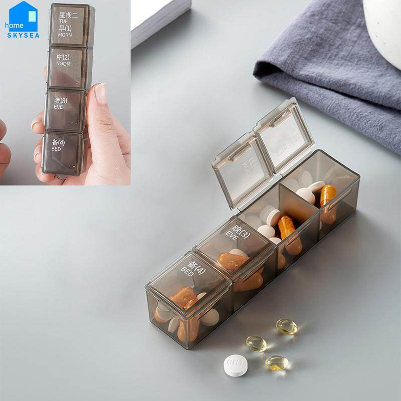 Skysea đồ sắp xếp thuốc với 28 khoang 7 ngày hộp hộp chia thuốc với nắp lật Xách Tay Hàng tuần Hộp đựng thuốc hộp hộp chia thuốc dung tích lớn hộp hộp chia thuốc