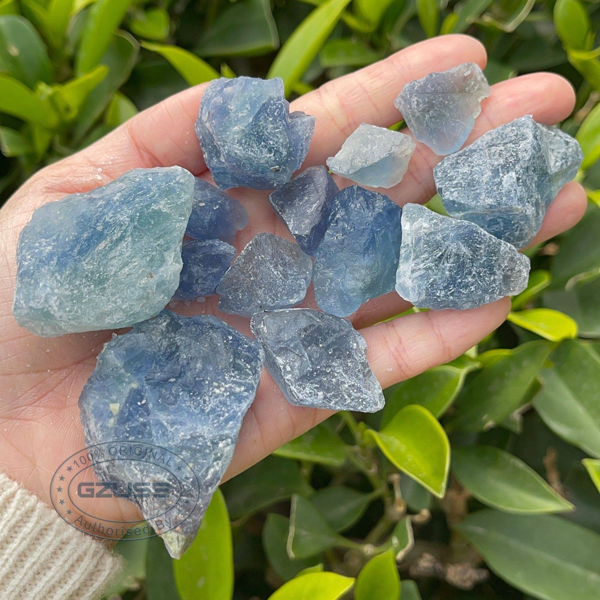 Màu xanh Fluorit tinh thể Fluorit-Tinh thể & đá-thô màu xanh Fluorit-nguyên Fluorit