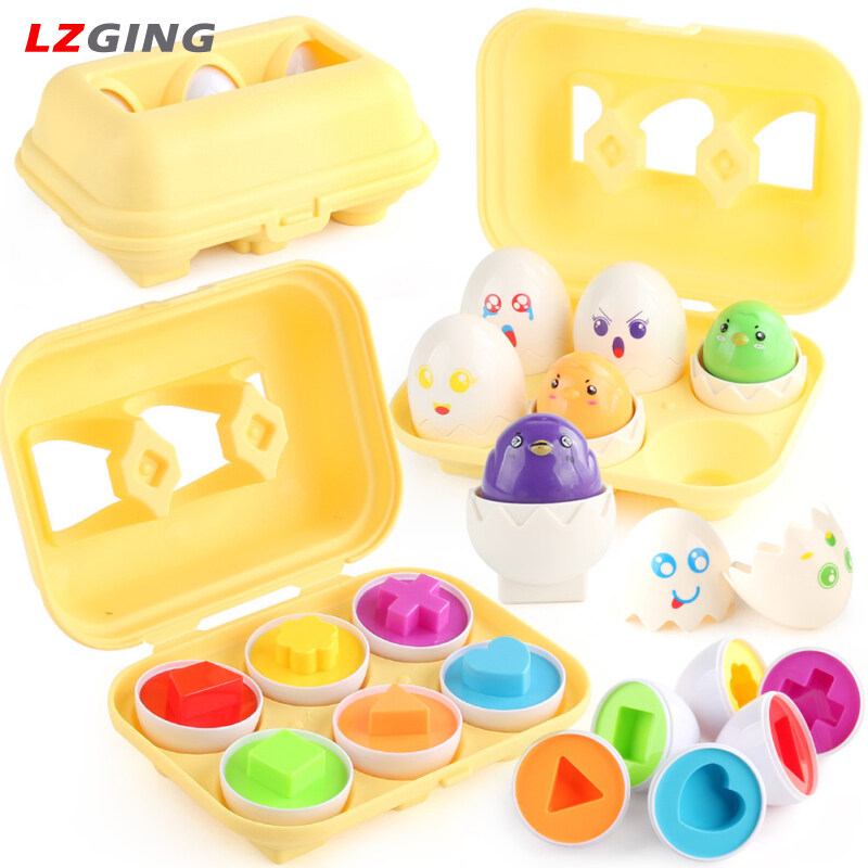Lzginger bé học giáo dục đồ chơi trứng thông minh hình dạng màu sắc phù
