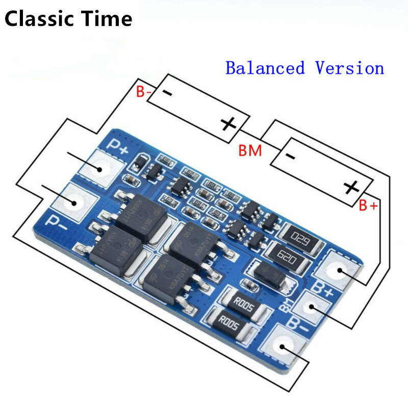 Bảng Bảo Vệ Pin Lithium 2S 10A 7.4V 18650, 8.4V Cân Bằng, Chức Năng/Bảo Vệ Quá Tải Tốt