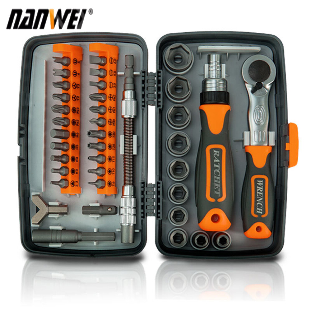 38 Trong 1 Hộ Gia Đình Tiết Kiệm Lao Động Ratchet Screwdriver Bit Set Đa Công Cụ Kit Phần Cứng Công Cụ Kết Hợp Cờ Lê Hộp Công Cụ Hand Tool Sets