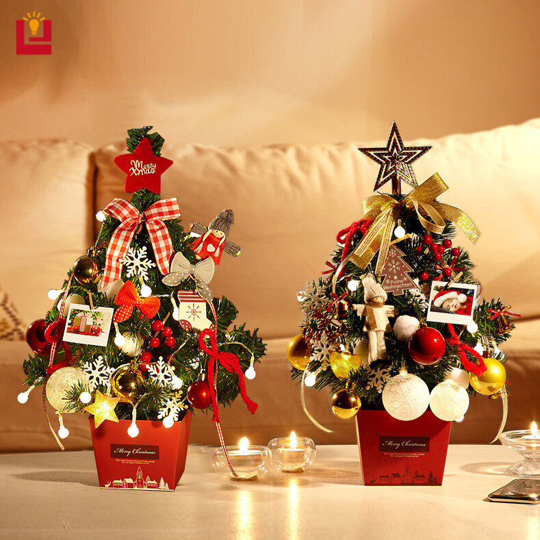 YONUO  Trang Trí Giáng Sinh Đồ Trang Trí Cây Thông Noel Mini Có Đèn 50Cm 35Cm