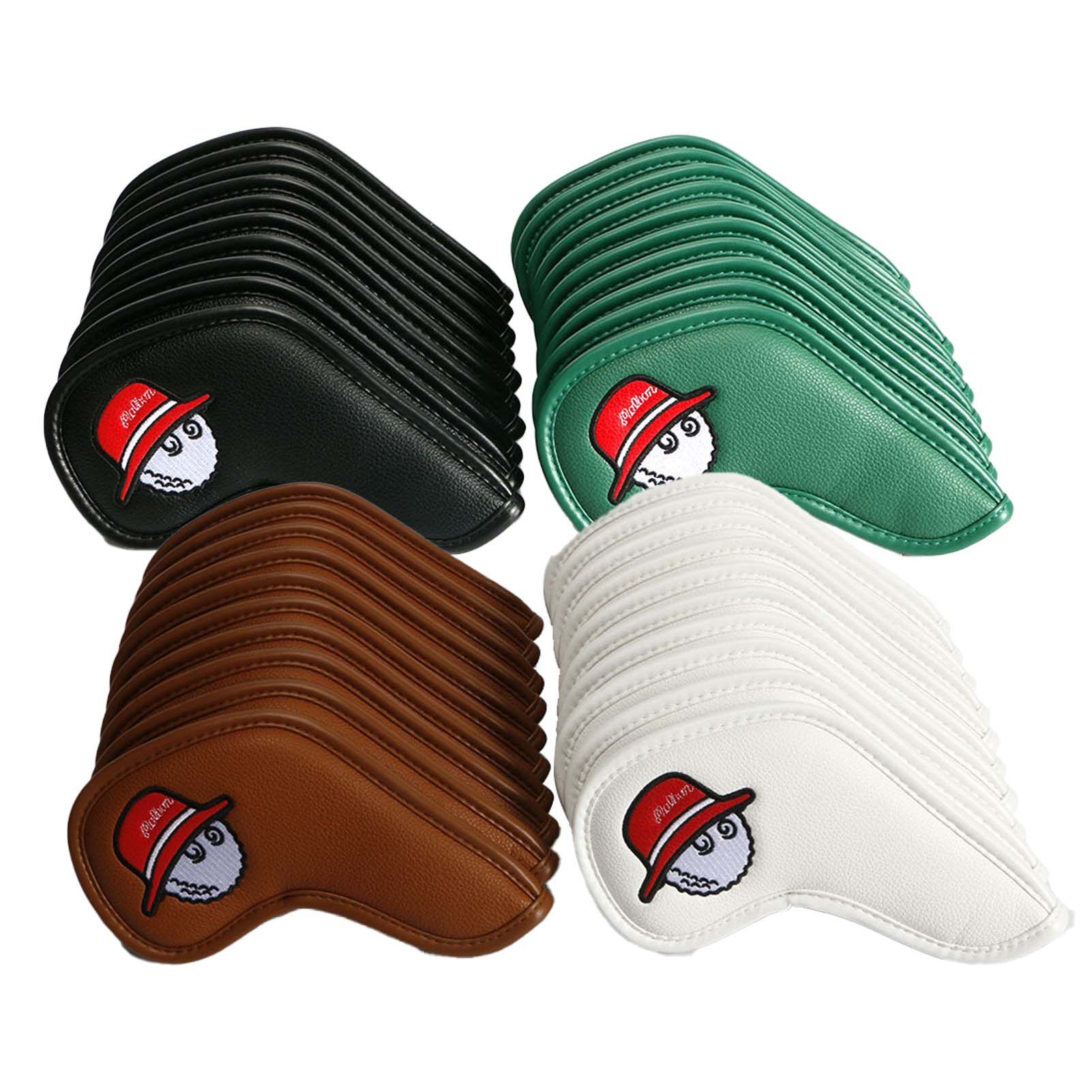 10 cái bọc đầu sắt Golf bảo vệ Golf nêm Bìa Phụ kiện chơi gôn Nguồn cung cấp chất liệu da PU Golf Ốp bảo vệ