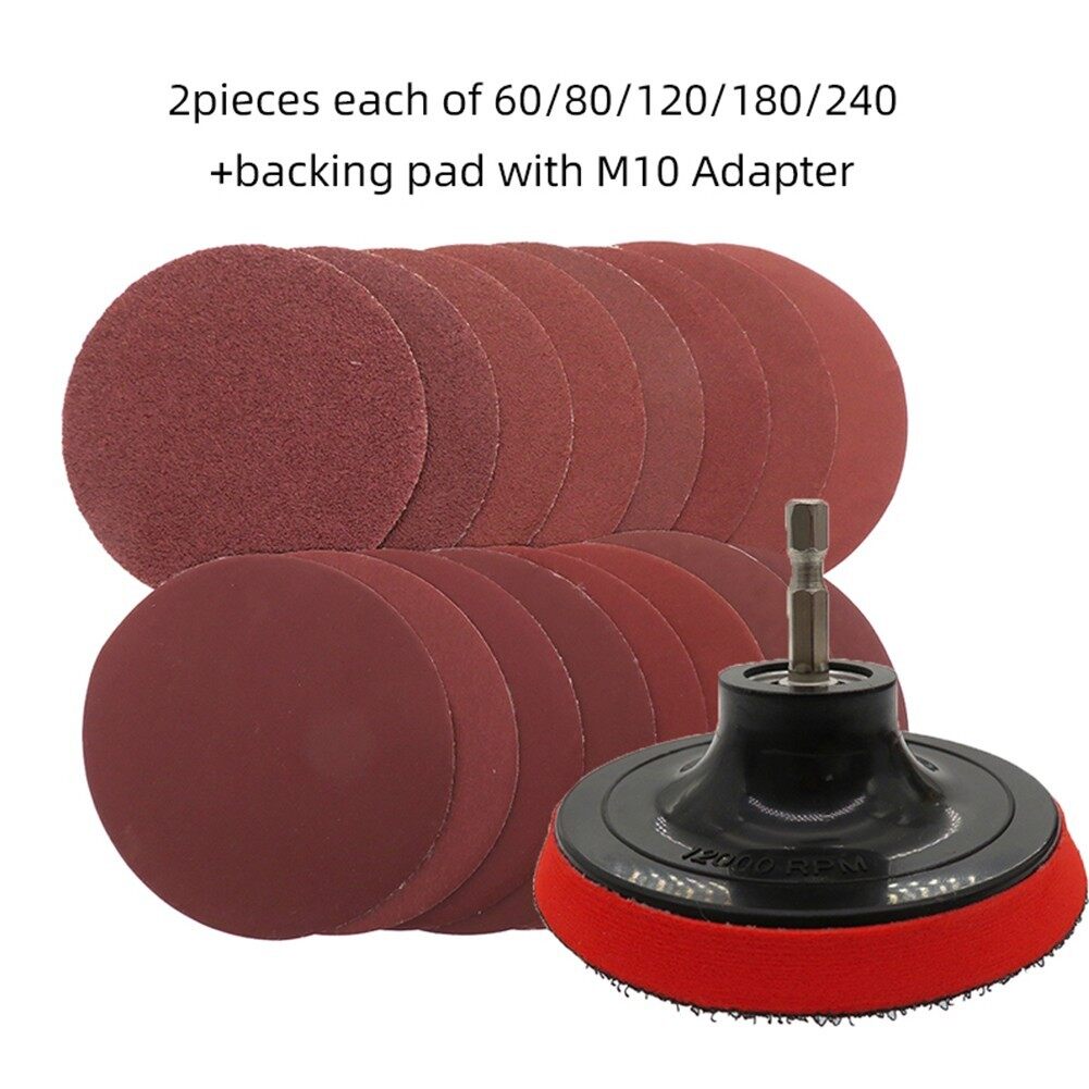 Đĩa Chà Nhám 4Inch Bộ M10 Giấy Nhám Kèm Đệm Lót