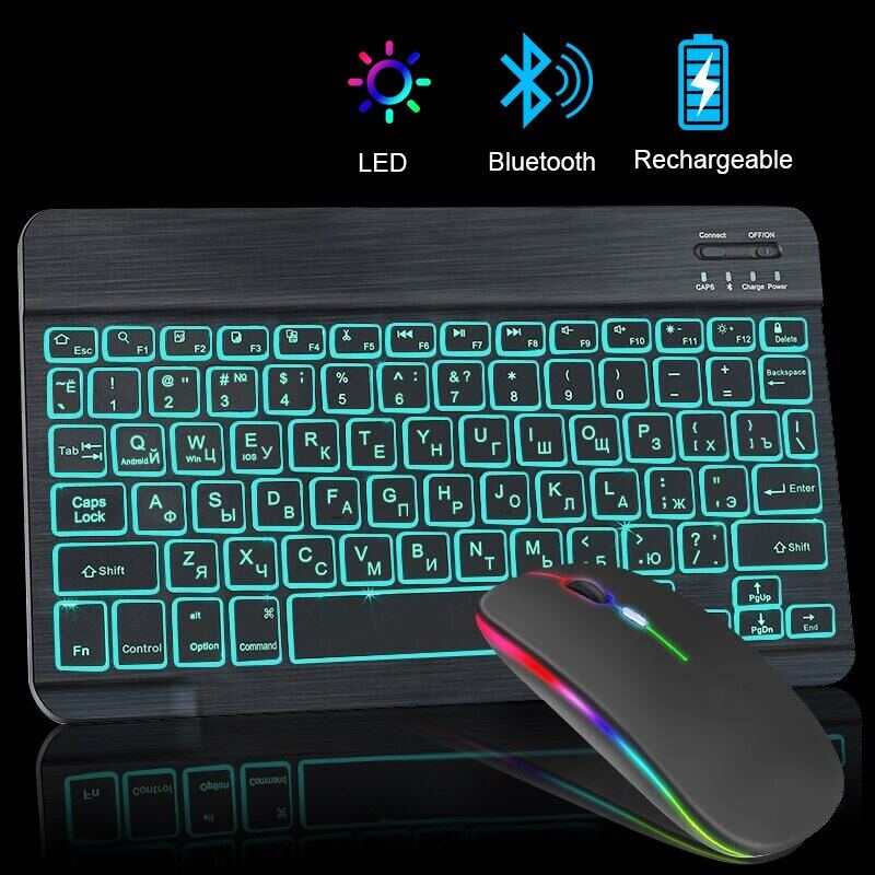 RGB bluetooth Bàn phím và chuột không dây có thể sạc lại n spainsh Hàn
