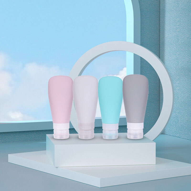 BEAUTYBIGBANG 4 Cái/bộ Bộ Đóng Chai Silicon Hình Quạt, Bộ Đóng Chai Du Lịch, Đóng Chai Mỹ Phẩm, Chai Du Lịch, Chai Silicon