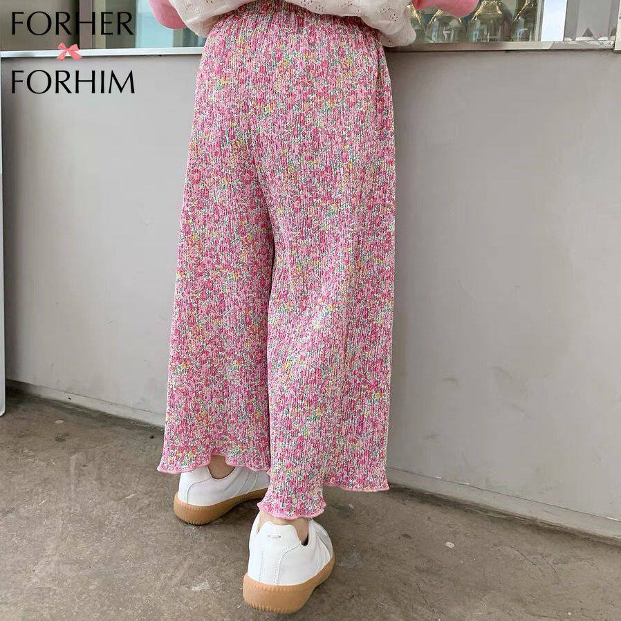 FORHERFORHIM 2023 Girls and Children's Spring New Pattern Pants Straight Leg Wide Pants Pants Latest High-end Fashion FH3896 ราคา 208 บาท*ส่งฟรี