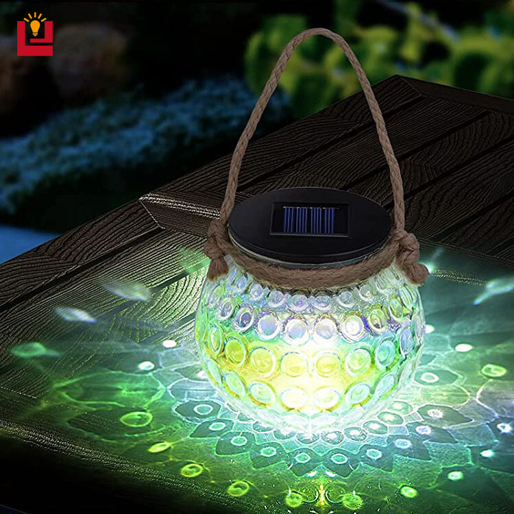 Yonuo đèn led treo năng lượng mặt trời chai mason lọ thủy tinh trang trí ngoài trời-intl