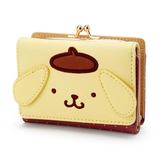 Sanrio Kitty Pocketbook My Melody KT Cat Cinnamon Roll Pringle Kuromi PU Leather Wallet Cute Folding