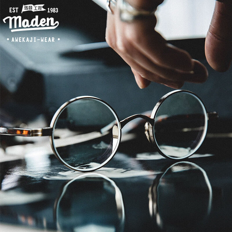 Maden Thương Hiệu Dụng Cụ Phong Cách Quý Ông Thành Thị Cổ Điển John Lennon Kính Nam Và Nữ Cặp Đôi Thời Trang Kiểu Mỹ Retro Tortoiseshell Kính Khung Tròn Ami ACA Ins Đàn Ông Và Phụ Nữ Hẹn Hò Kính Thủ Công